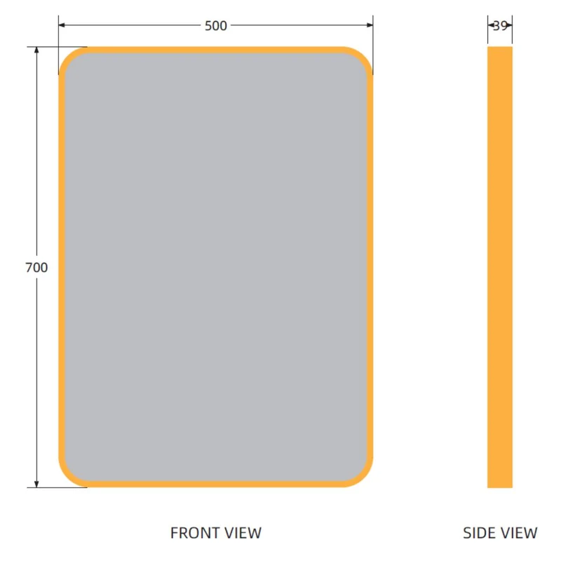 Brushed Brass 700mm x 500mm Plain Frame Mirror