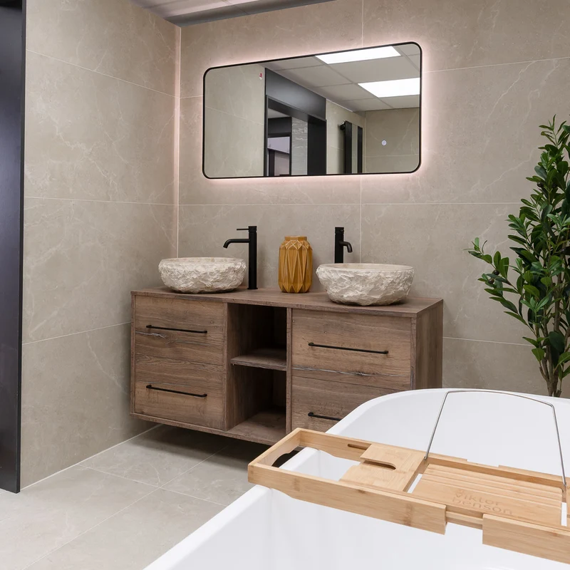 Noir 1200mm x 600mm Black Frame Mirror with Colour Change