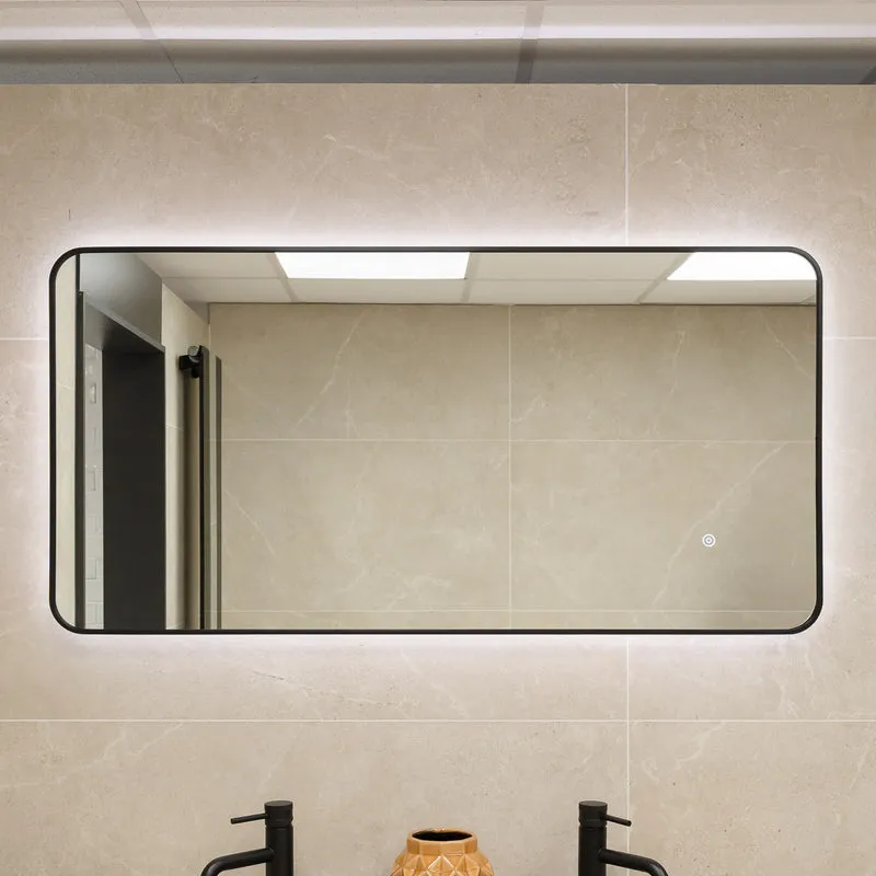 Noir 1200mm x 600mm Black Frame Mirror with Colour Change
