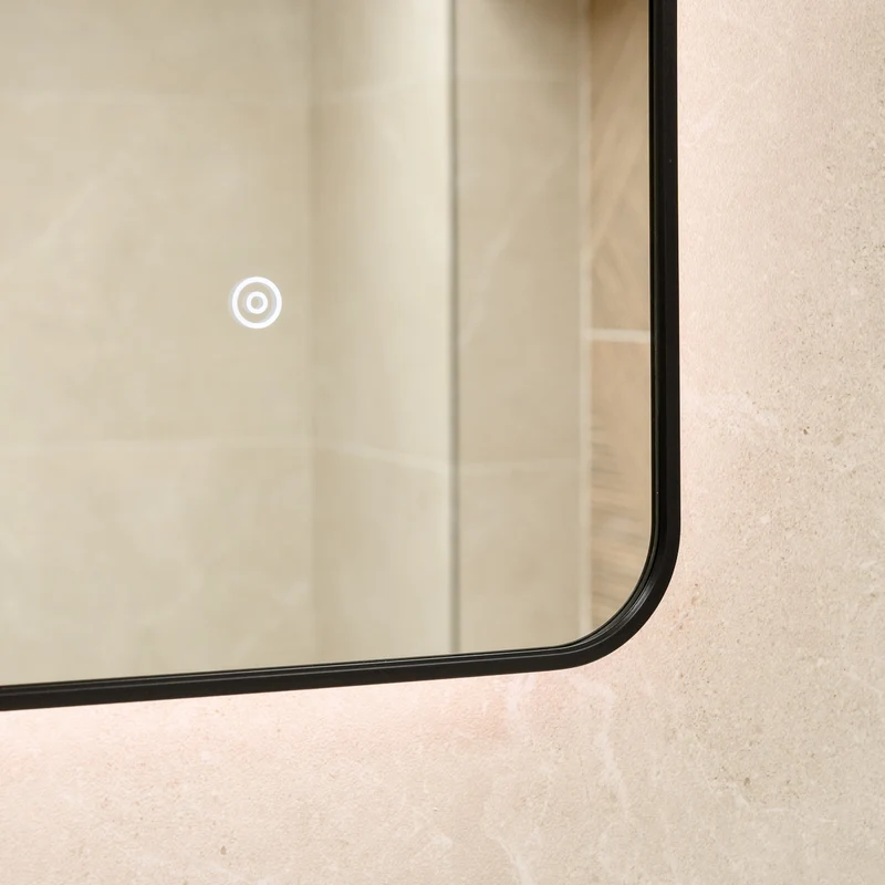Noir 1200mm x 600mm Black Frame Mirror with Colour Change