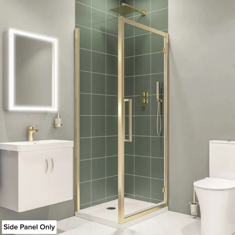 Corniche Hinge Door Side Panel 2000 x 900mm - Brushed Brass