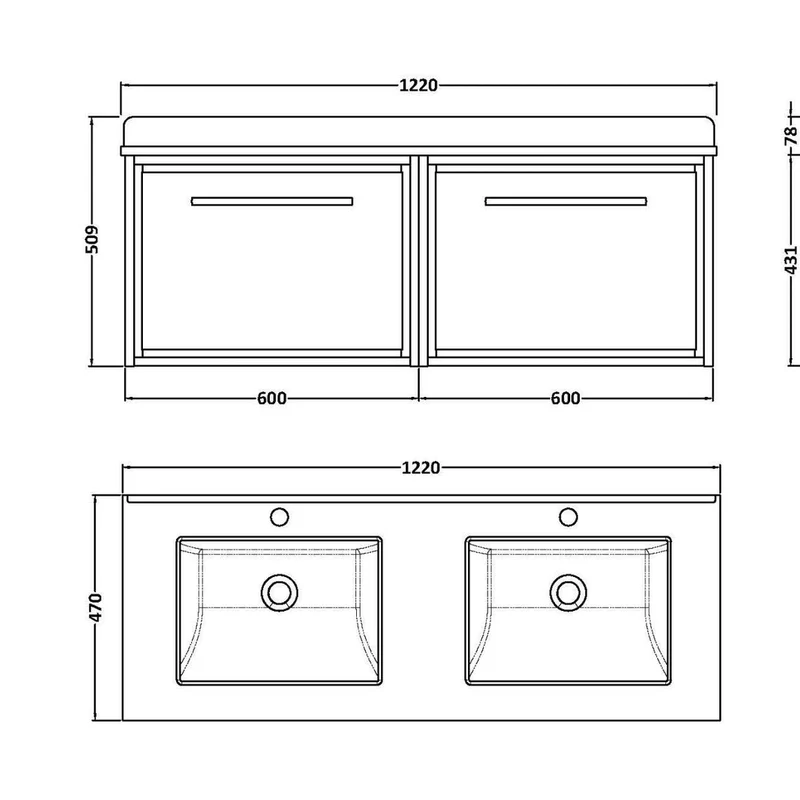Hudson Reed Lille 1200mm Wall Hung Single Drawer Vanity With Marble Worktop Basin Contemp Graphite Grey Woodgrain MFC Textured Woodgrain,vitreous China 509x1220x470mm