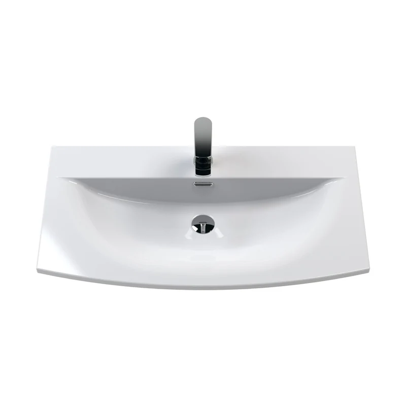 Hudson Reed Juno 800mm Floor Standing 2-door Vanity & Basin 4 Contemp Midnight Blue MFC Painted Matt 833x810x440mm