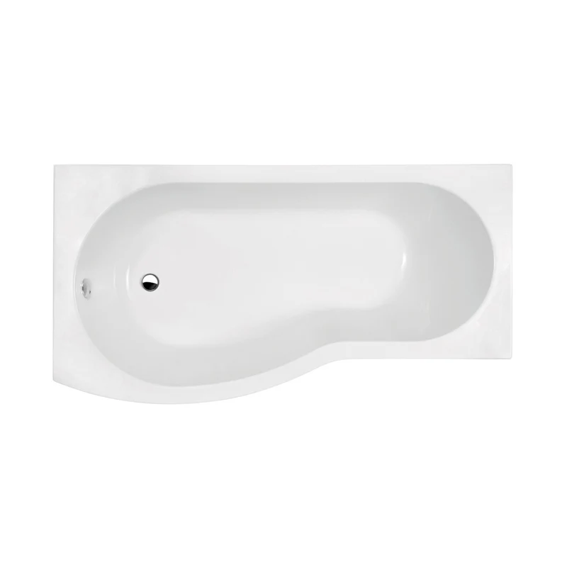 Nuie Shower Baths 1700mm Left Hand B-shaped Bath Contemporary White Acrylic 415x900x415mm