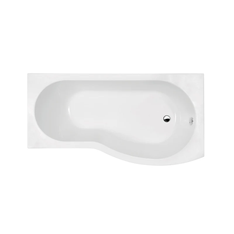 Nuie Shower Baths 1500mm Right Hand B-shaped Bath Contemporary White Acrylic 415x900x415mm