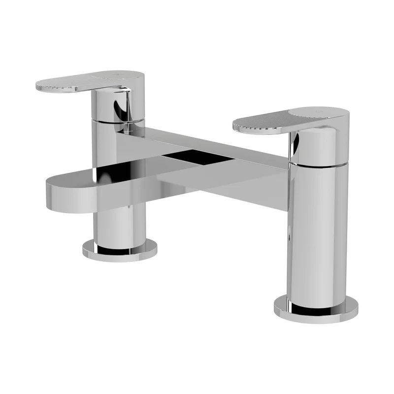 Nuie Cyprus Deck Mounted Bath Filler Contemporary Chrome Brass 116x230x142mm
