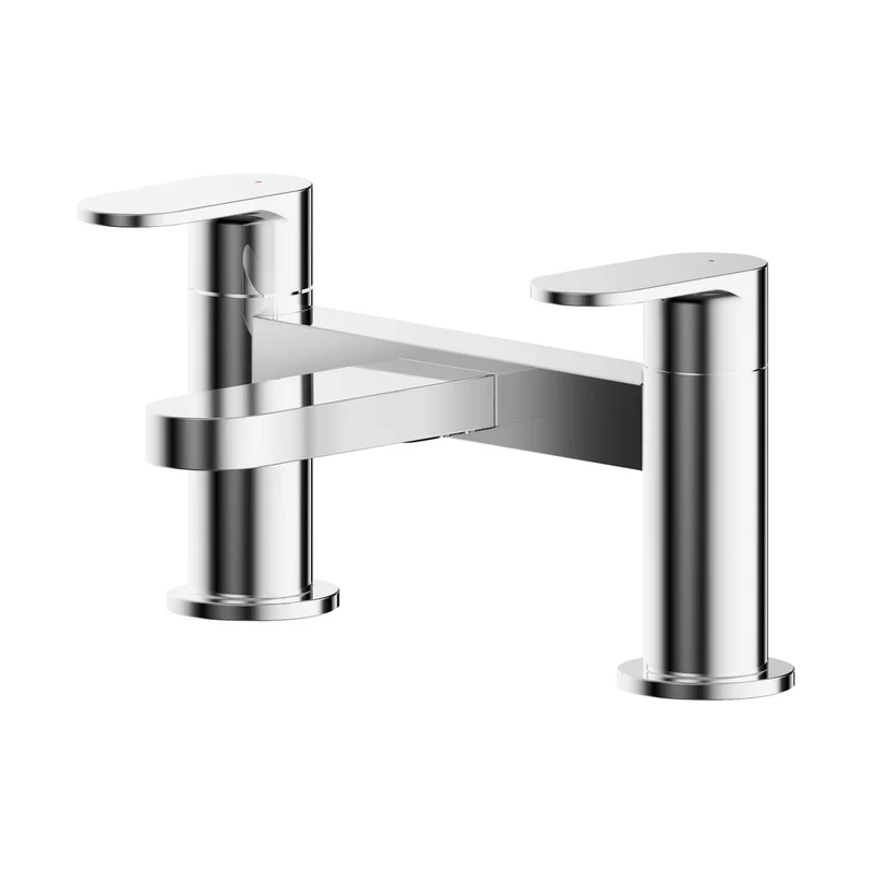 Nuie Binsey Deck Mounted Bath Filler Contemporary Chrome Brass 120x215x142mm
