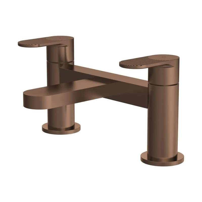Nuie Cyprus Deck Mounted Bath Filler Contemporary Brushed Bronze Brass 116x230x142mm