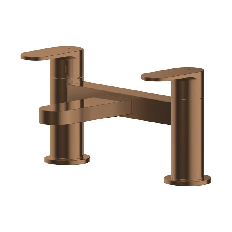 Nuie Binsey Deck Mounted Bath Filler Contemporary Brushed Bronze Brass 120x215x142mm