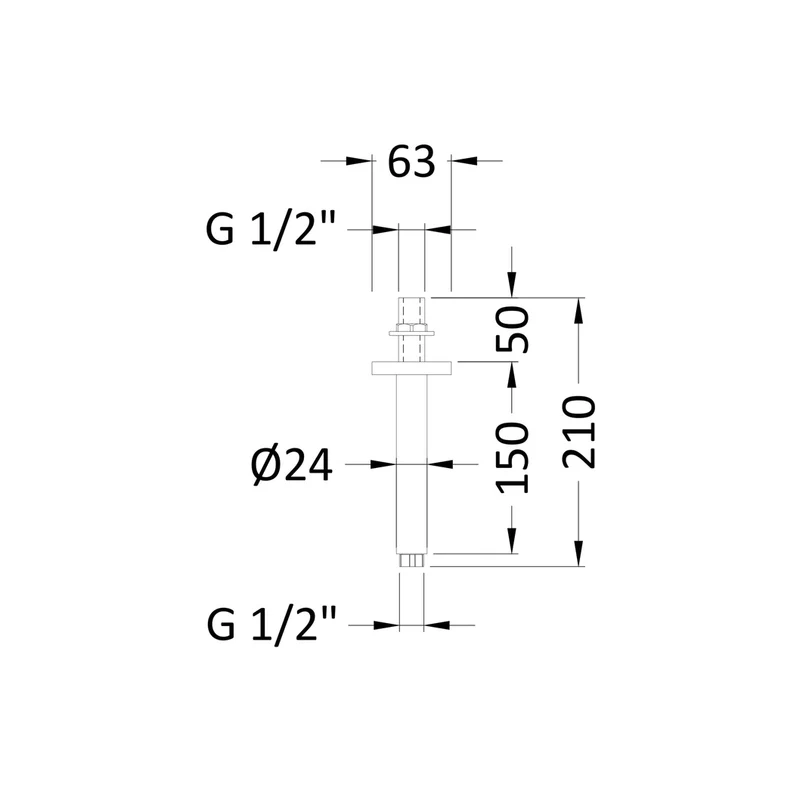 Nuie Round Ceiling Arm 150mm Contemporary Brushed Pewter Brass 150x63x63mm