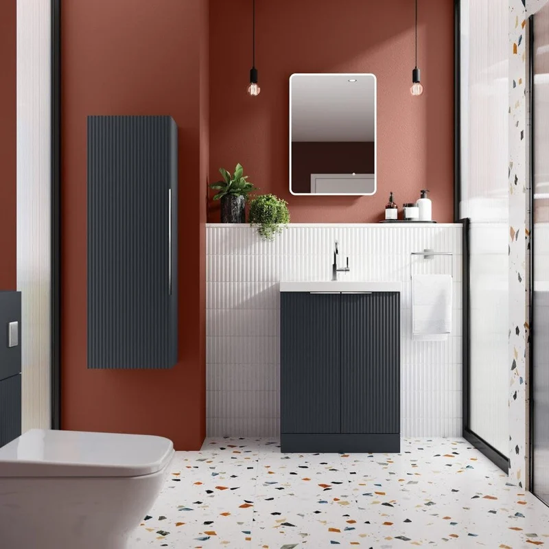 Hudson Reed Fluted 500 x 253mm WC Unit - Satin Anthracite