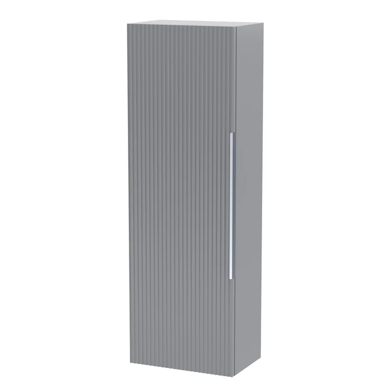 Hudson Reed Fluted Wall Hung 1200 x 400mm Tall Unit - Satin Grey
