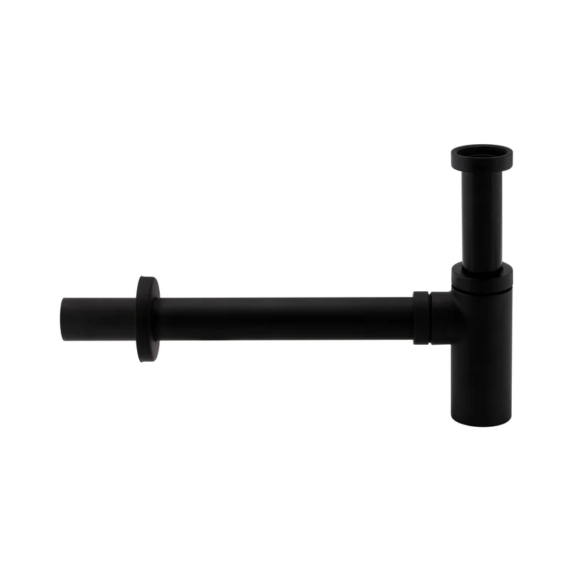 Lux Round Basin Bottle Trap - Matt Black