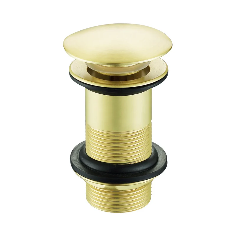 Lux Unslotted Basin Clicker Waste - Brushed Brass