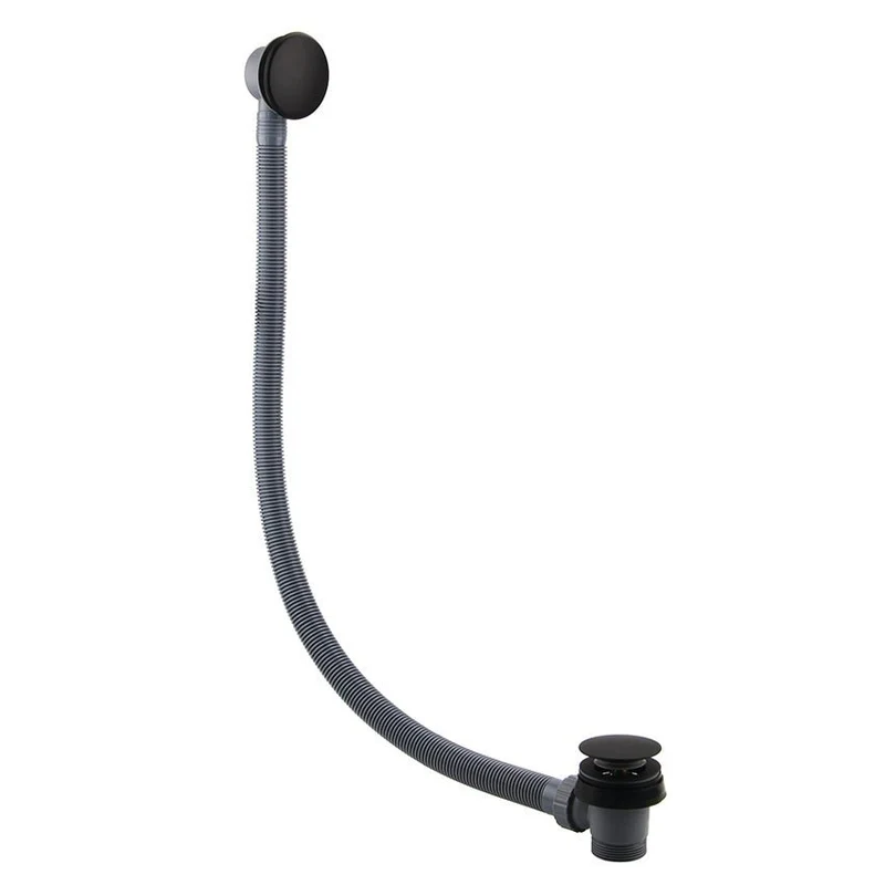 Lux Clicker Bath Waste With Overflow - Matt Black