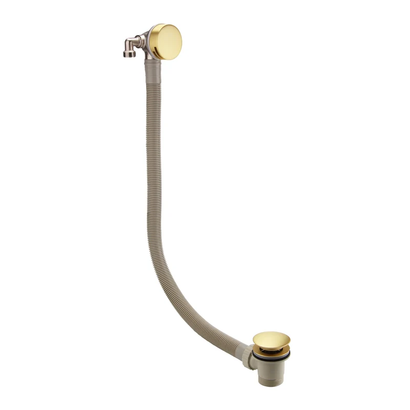 Lux Overflow Bath Filler With Clicker Waste - Brushed Brass