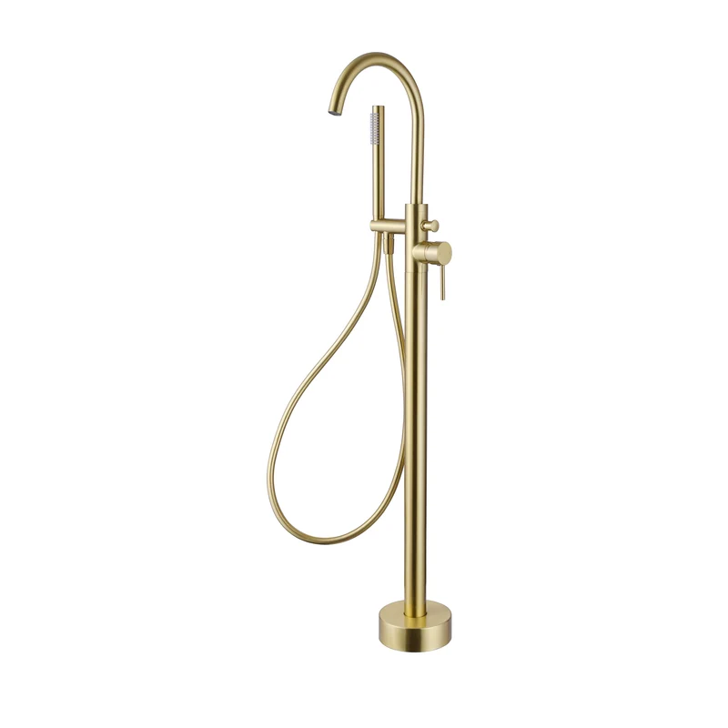 Lux Floorstanding Bath Shower Mixer - Brushed Brass