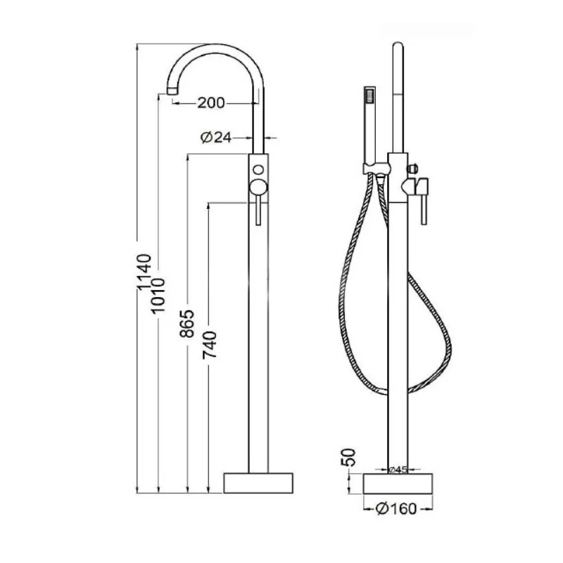 Lux Floorstanding Bath Shower Mixer - Brushed Brass