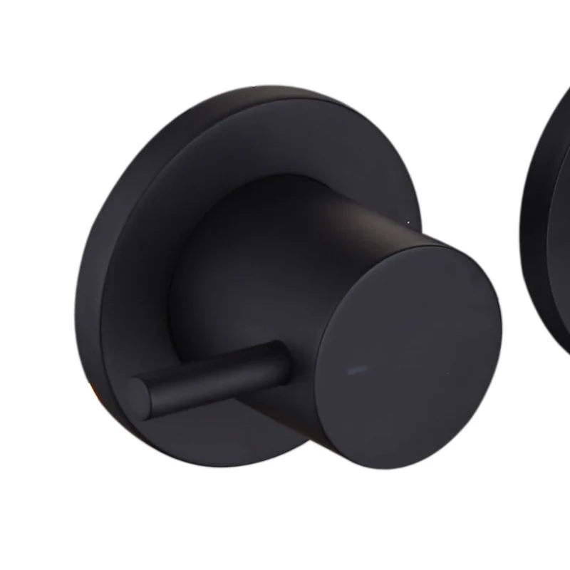 Lux Wall Mounted 3 Hole Basin Mixer - Matt Black