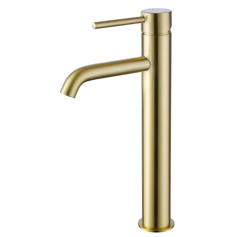 Lux Tall Monobloc Basin Mixer - Brushed Brass