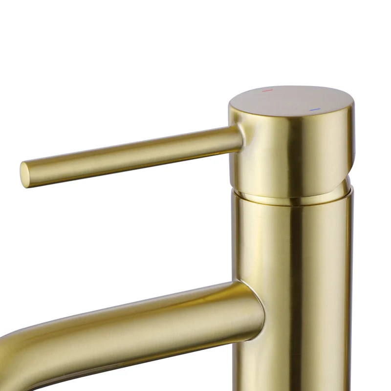 Lux Monobloc Basin Mixer With Waste - Brushed Brass