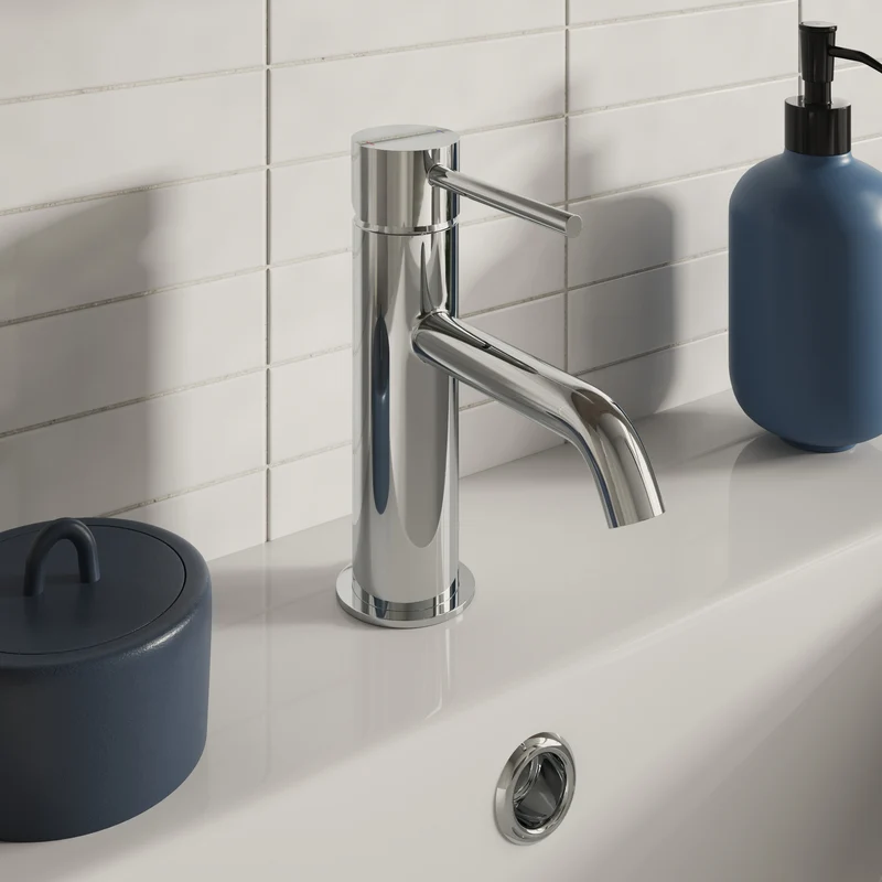 Lux Mini Monobloc Basin Mixer With Waste - Chrome
