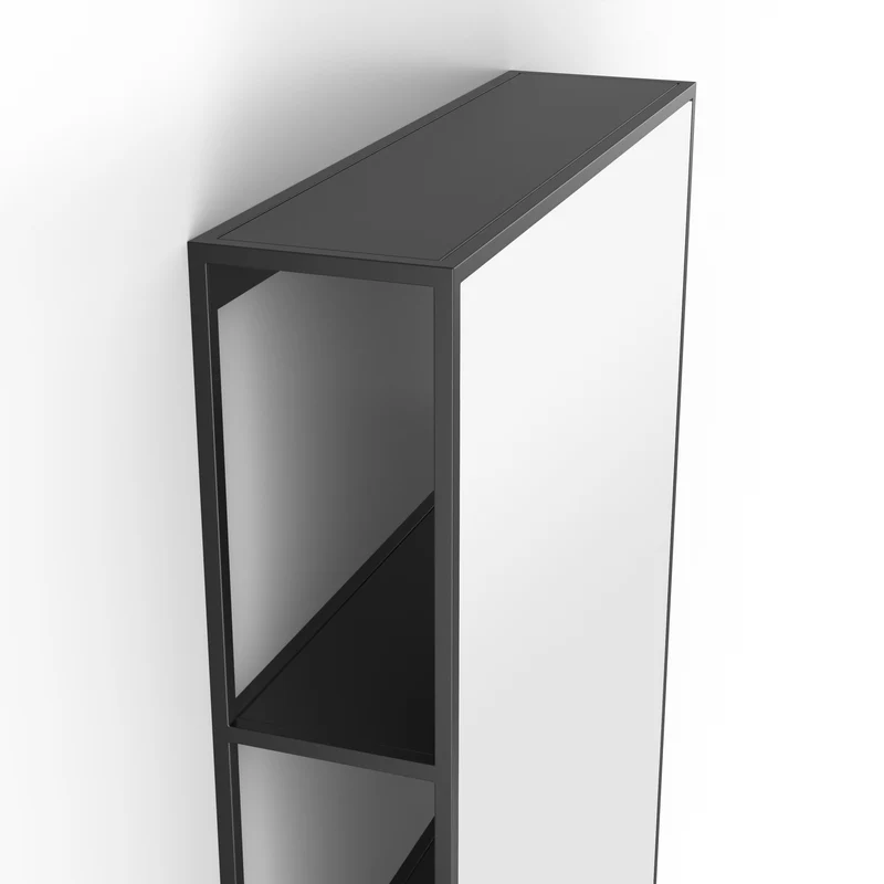 Origins Living Dockside Mirror With Open Shelving 50x80cm - Black