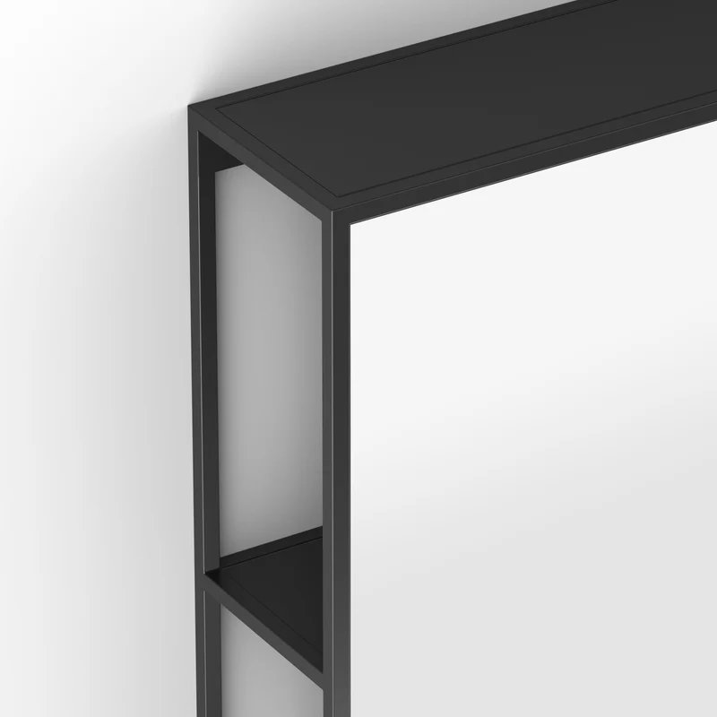 Origins Living Dockside Mirror With Open Shelving 50x80cm - Black