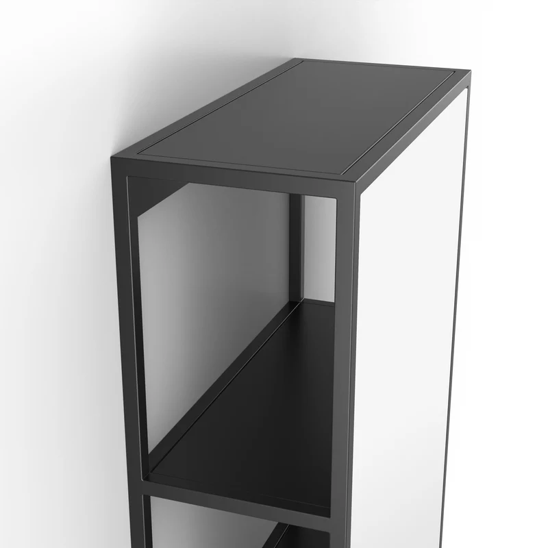 Origins Living Dockside Mirror With Open Shelving 30x60cm - Black