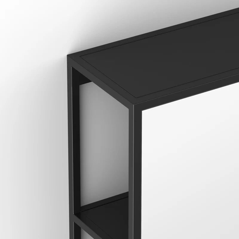 Origins Living Dockside Mirror With Open Shelving 30x60cm - Black