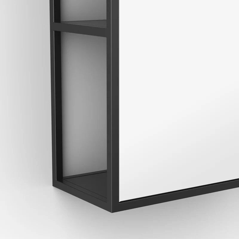 Origins Living Dockside Mirror With Open Shelving 30x60cm - Black