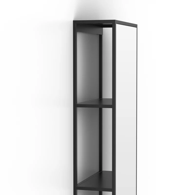 Origins Living Dockside Mirror With Open Shelving 140x30cm - Black