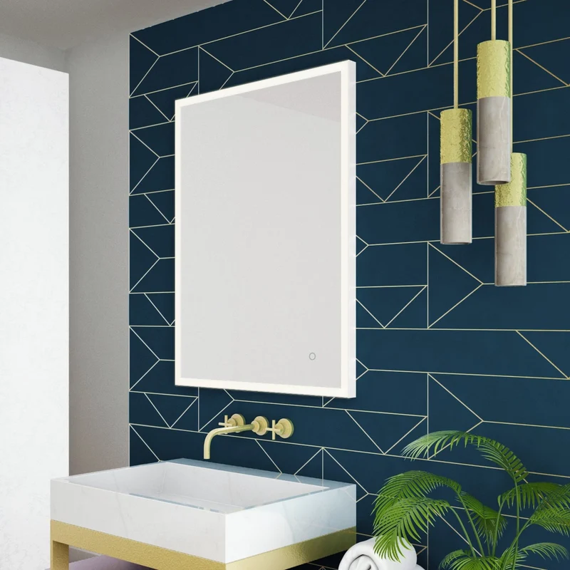 Origins Living Tate Light Rectangular Mirror 60x80cm - Matt White