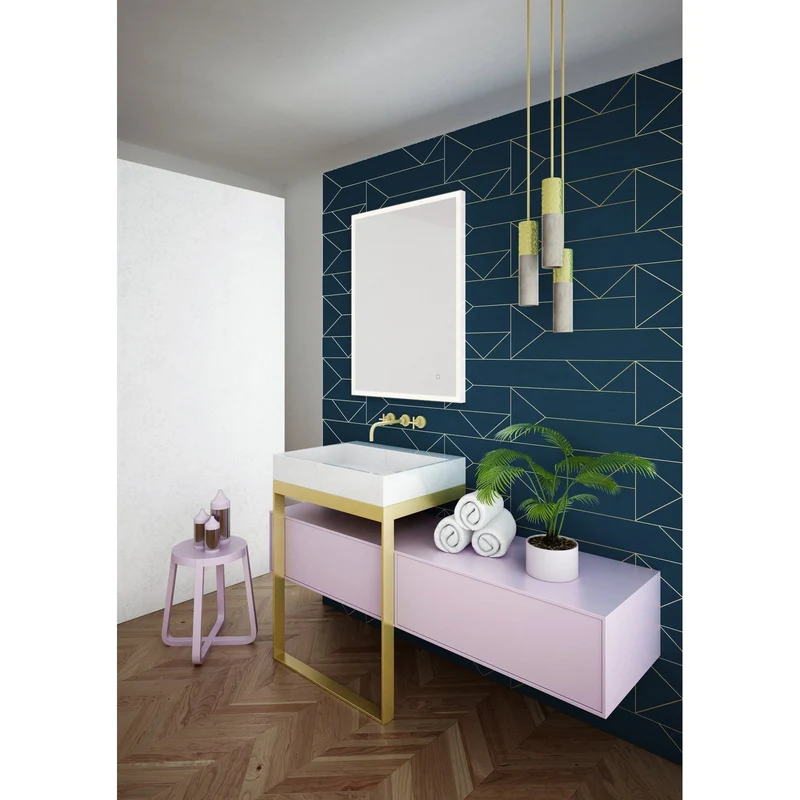 Origins Living Tate Light Rectangular Mirror 120x70cm - Matt White