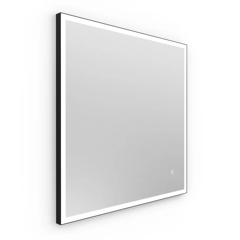 Origins Living Tate Light Square Mirror 70x70cm - Matt Black