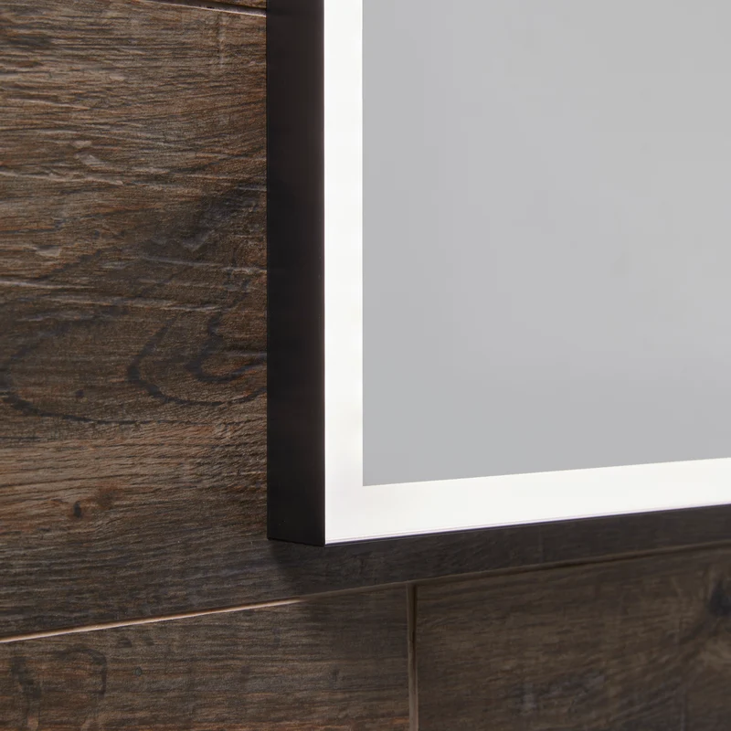 Origins Living Tate Light Rectangular Mirror 60x80cm - Matt Black