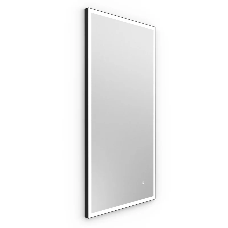 Origins Living Tate Light Rectangular Mirror 50x100cm - Matt Black