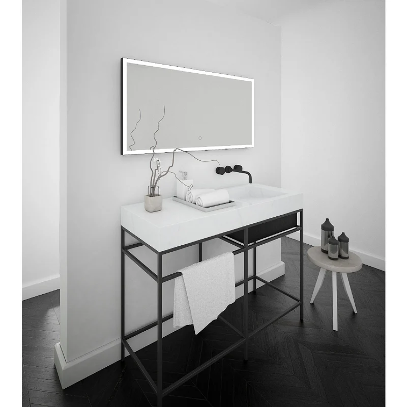 Origins Living Tate Light Rectangular Mirror 50x100cm - Matt Black