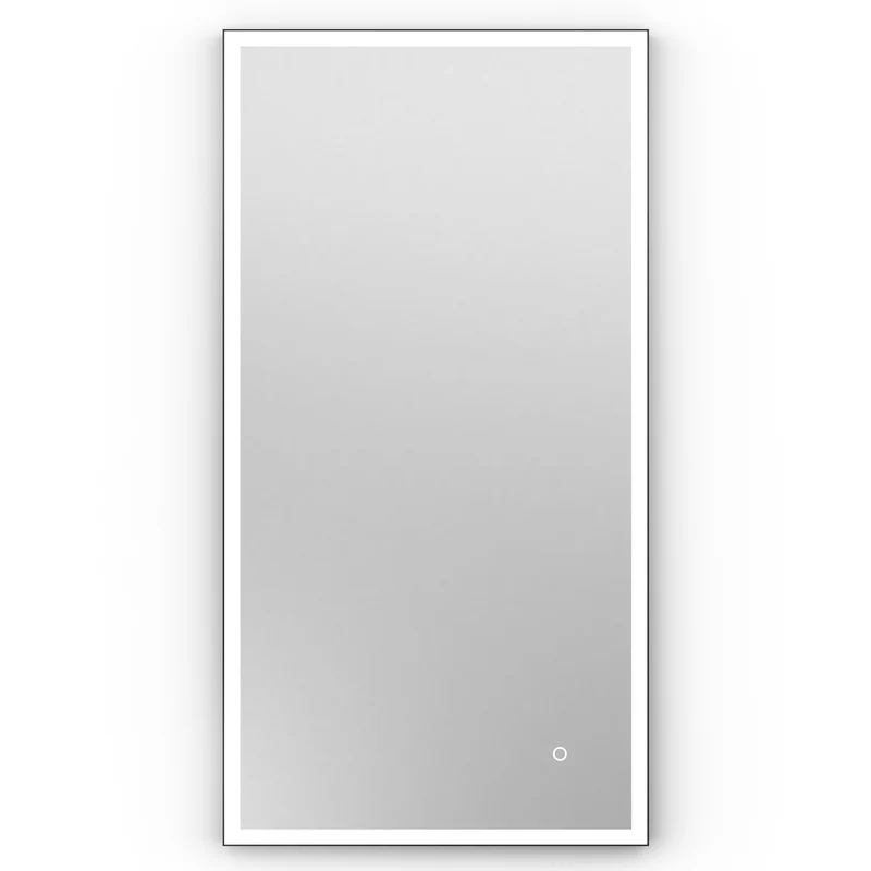 Origins Living Tate Light Rectangular Mirror 40x80cm - Matt Black