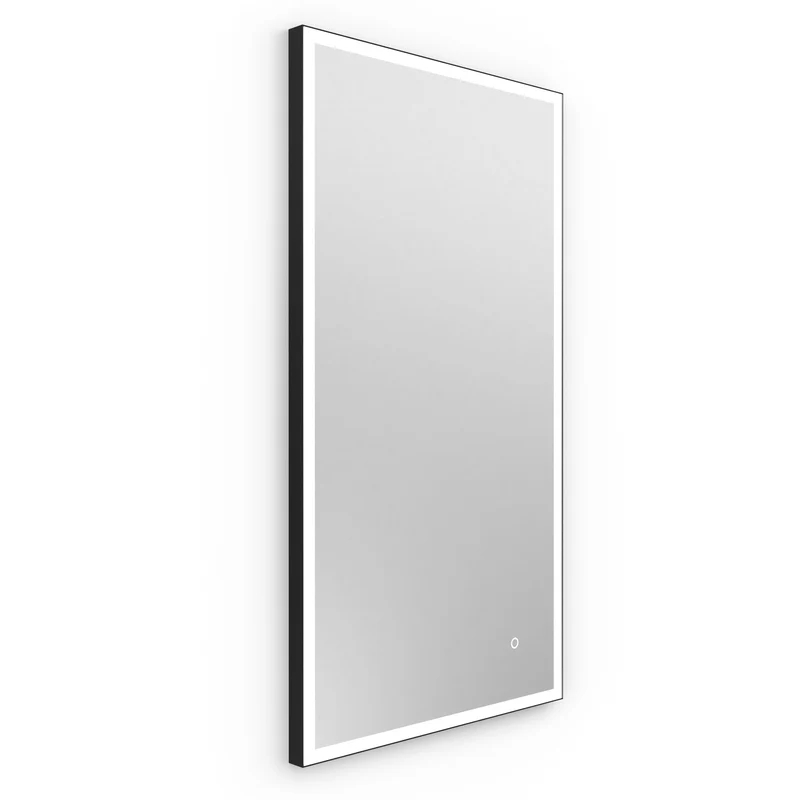 Origins Living Tate Light Rectangular Mirror 40x80cm - Matt Black