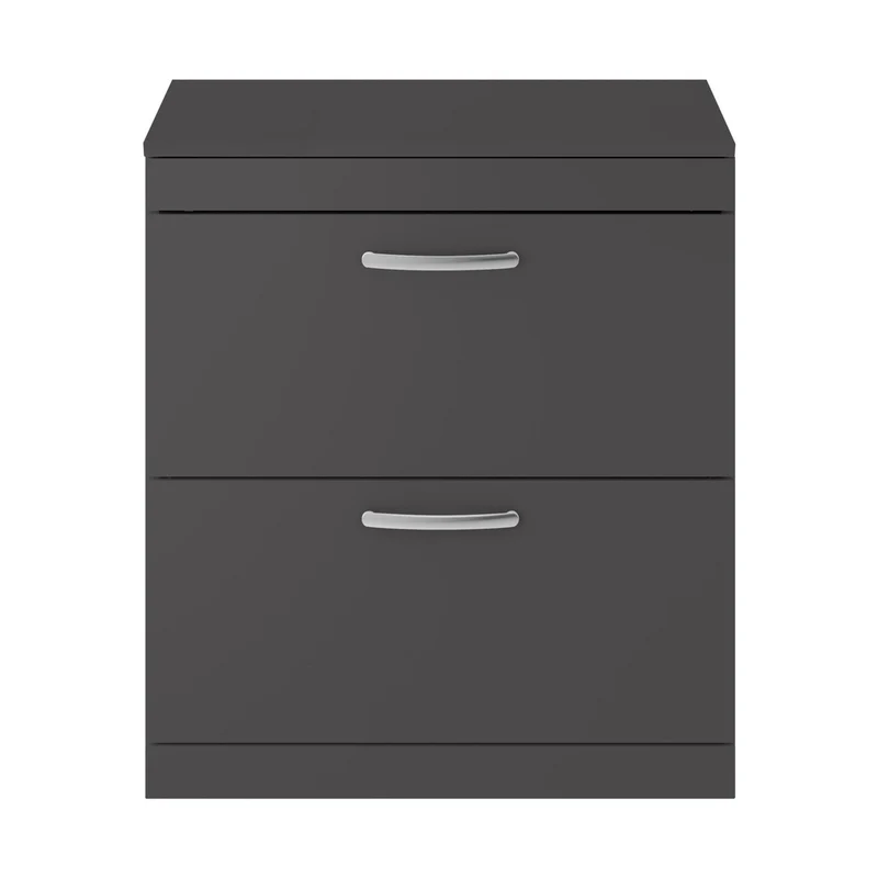 Nuie Athena 800mm Floor Standing Cabinet With Worktop Contemporary Gloss Grey MFC Painted Gloss 883x805x390mm