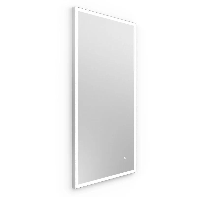 Origins Living Tate Light Rectangular Mirror 40x80cm - Polished Aluminium