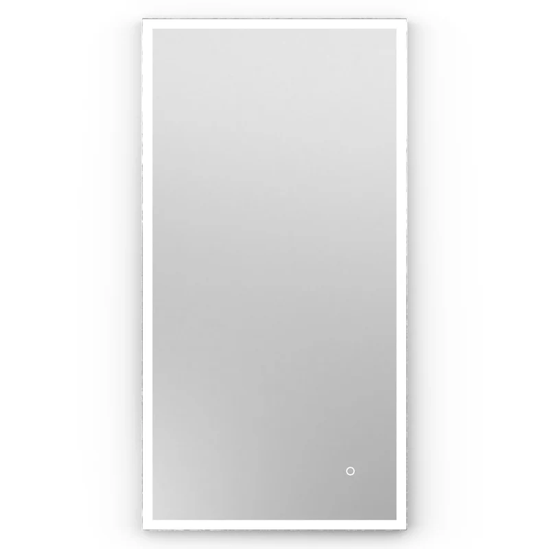 Origins Living Tate Light Rectangular Mirror 40x80cm - Polished Aluminium