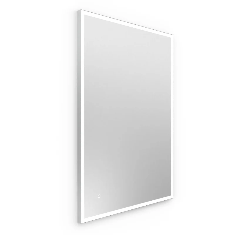 Origins Living Tate Light Rectangular Mirror 100x70cm - Polished Aluminium