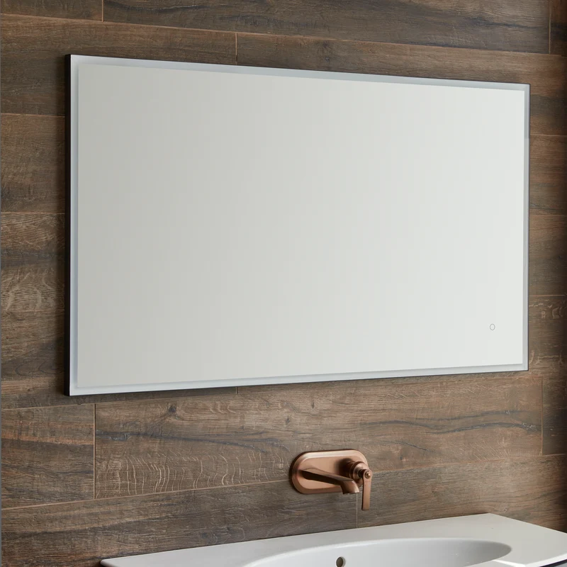 Origins Living Tate Light Rectangular Mirror 100x70cm - Polished Aluminium