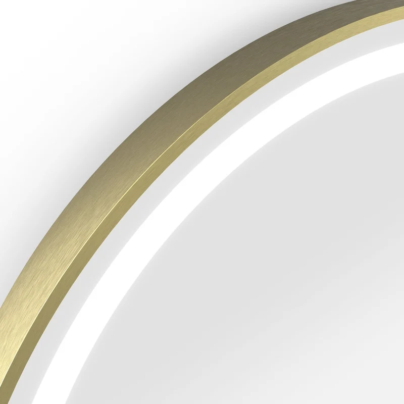 Origins Living Lomax Light Round Mirror 70cm - Brushed Brass