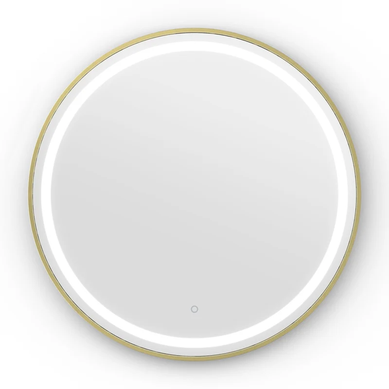 Origins Living Lomax Light Round Mirror 70cm - Brushed Brass