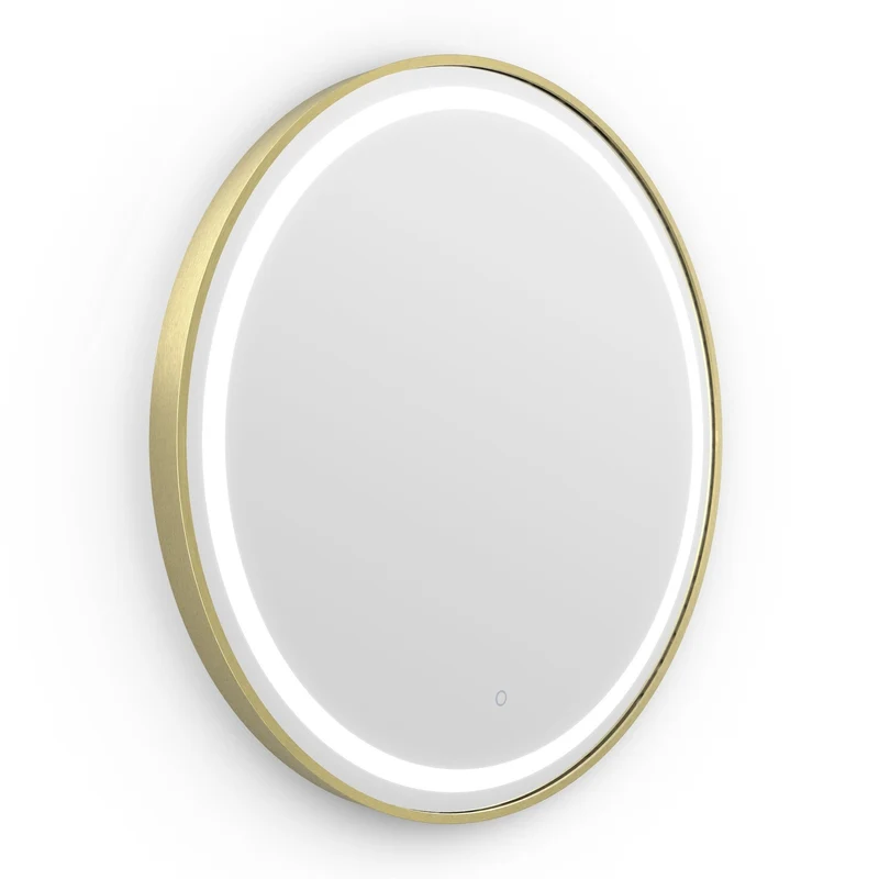 Origins Living Lomax Light Round Mirror 70cm - Brushed Brass