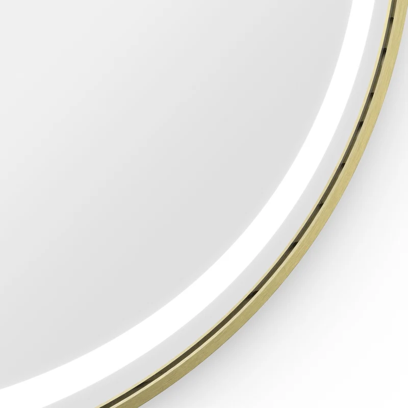 Origins Living Lomax Light Round Mirror 70cm - Brushed Brass