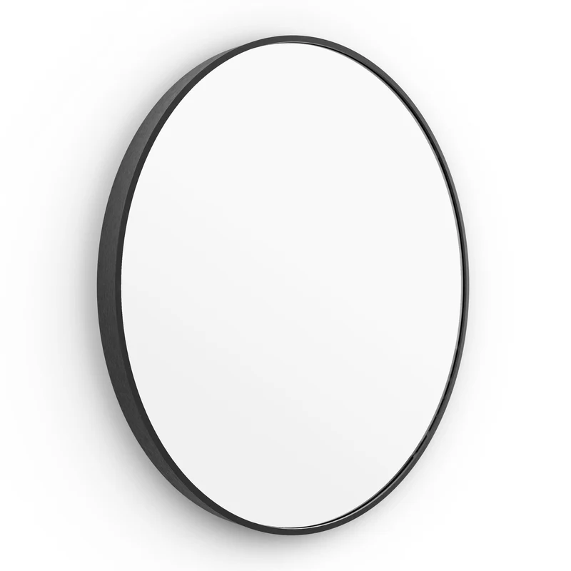 Origins Living Lomax Round Mirror 70cm - Matt Black